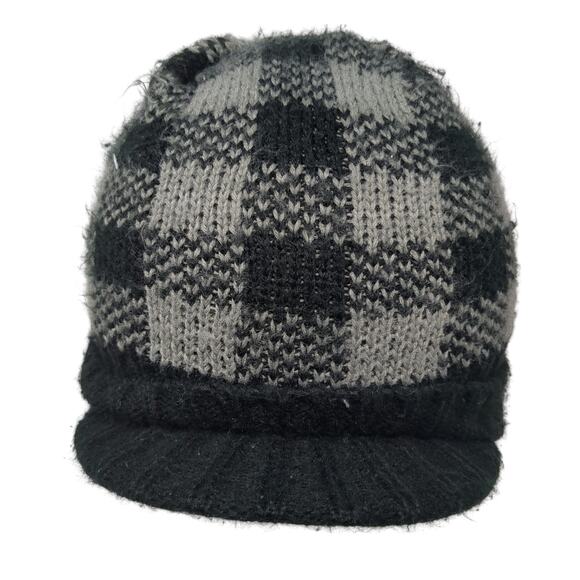 Old Navy Beanie Hat Multicolor Medium Stretchable Hand-Knitted Check Winter - Picture 1 of 10